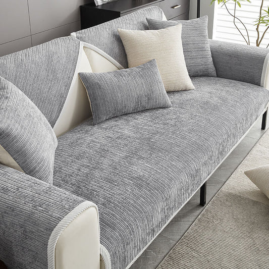 Cubierta de sofá de chenille de rayas simple 70*70 en (1 PC)